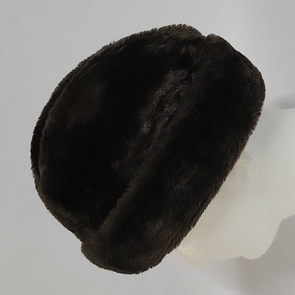 Faux Fur Brown Cold War Era Hat, Union Made, Size XL